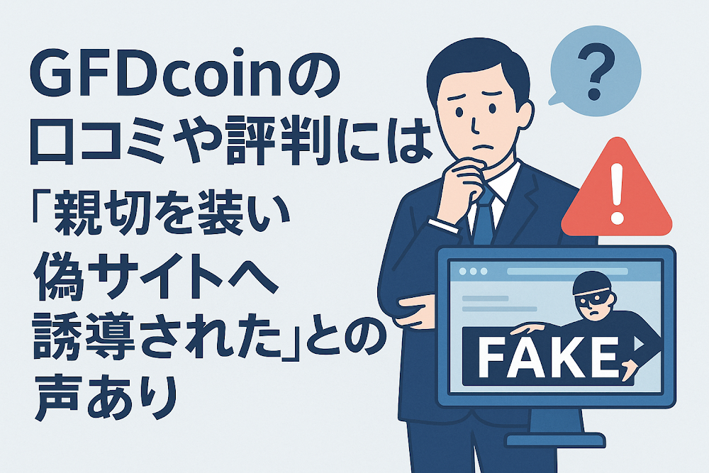 GFDcoinの口コミや評判には「親切を装い偽サイトへ誘導された」との声あり