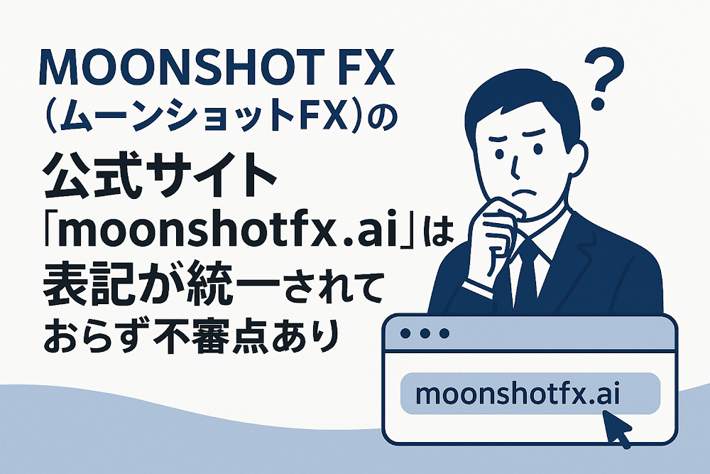 MOONSHOT FX(ムーンショットFX)の公式サイト「moonshotfx.ai」は表記が統一されておらず不審点あり