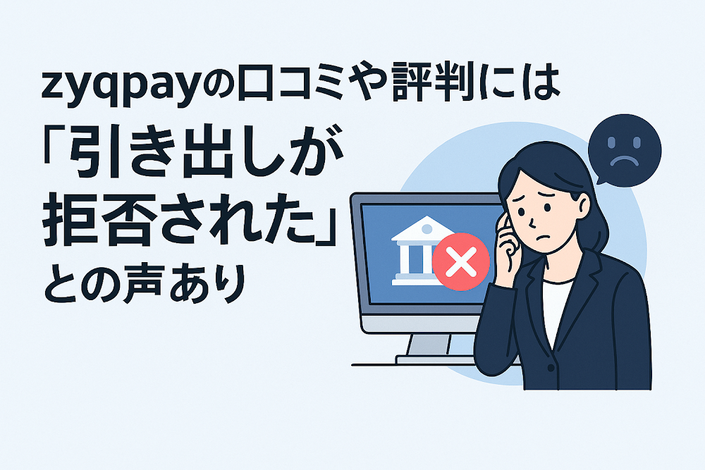 zyqpayの口コミや評判には「引き出しが拒否された」との声あり