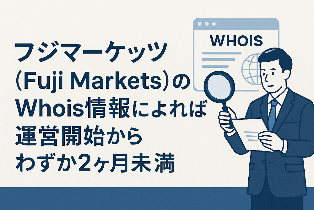 フジマーケッツ(Fuji Markets)のWhois情報によれば運営開始からわずか2ヶ月未満