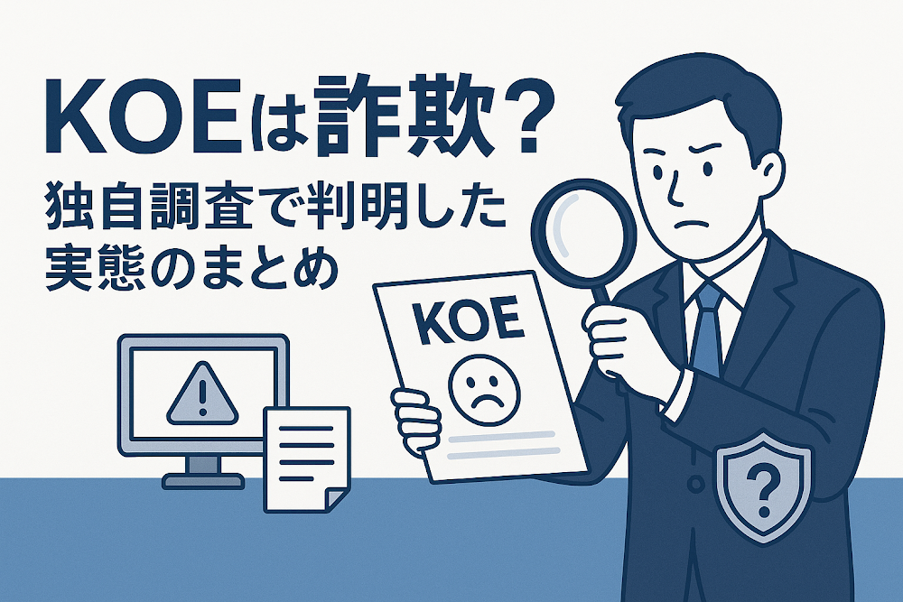 KOEは詐欺？独自調査で判明した実態のまとめ