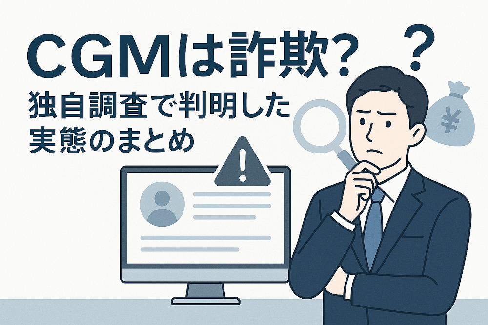 CGMは詐欺？独自調査で判明した実態のまとめ