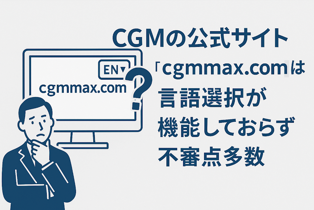 CGMの公式サイト「cgmmax.com」は言語選択が機能しておらず不審点多数