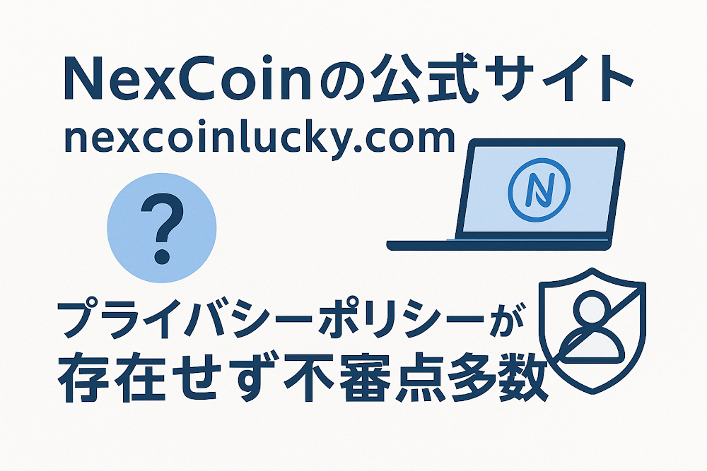 NexCoinの公式サイト「nexcoinlucky.com」にはプライバシーポリシーが存在せず不審点多数