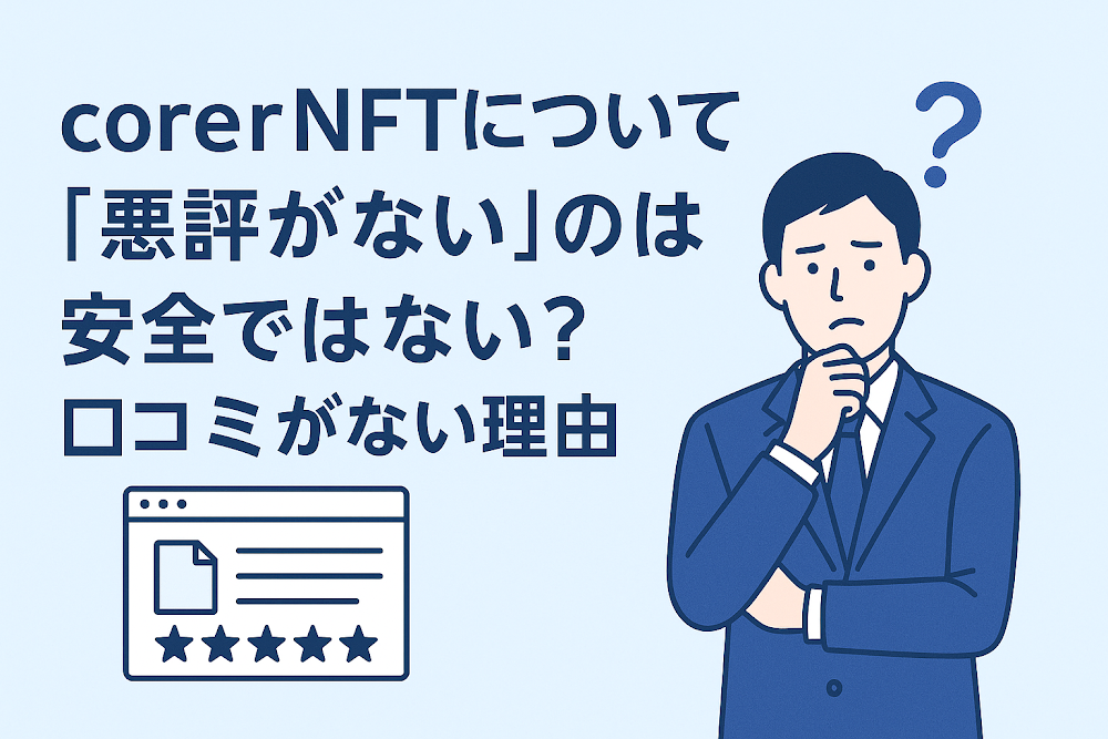 corerNFTについて「悪評がない」のは安全ではない?口コミがない理由
