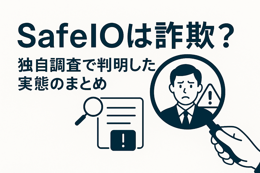 SafeIOは詐欺?独自調査で判明した実態のまとめ