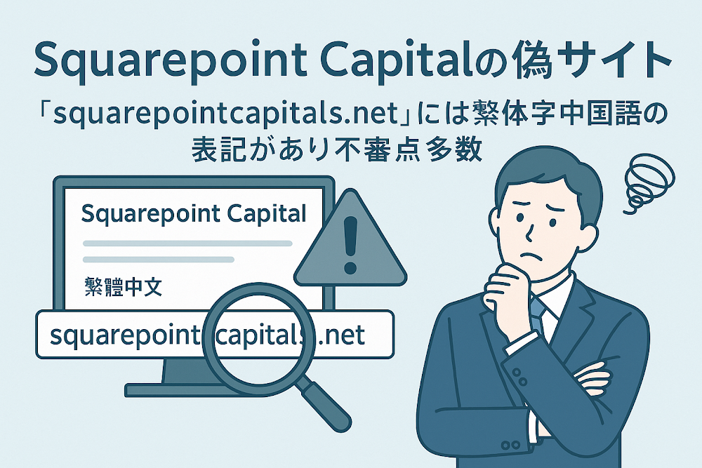 Squarepoint Capitalの偽サイト「squarepointcapitals.net」には繁体字中国語の表記があり不審点多数
