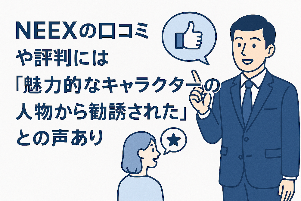 NEEXの口コミや評判には「魅力的なキャラクターの人物から勧誘された」との声あり