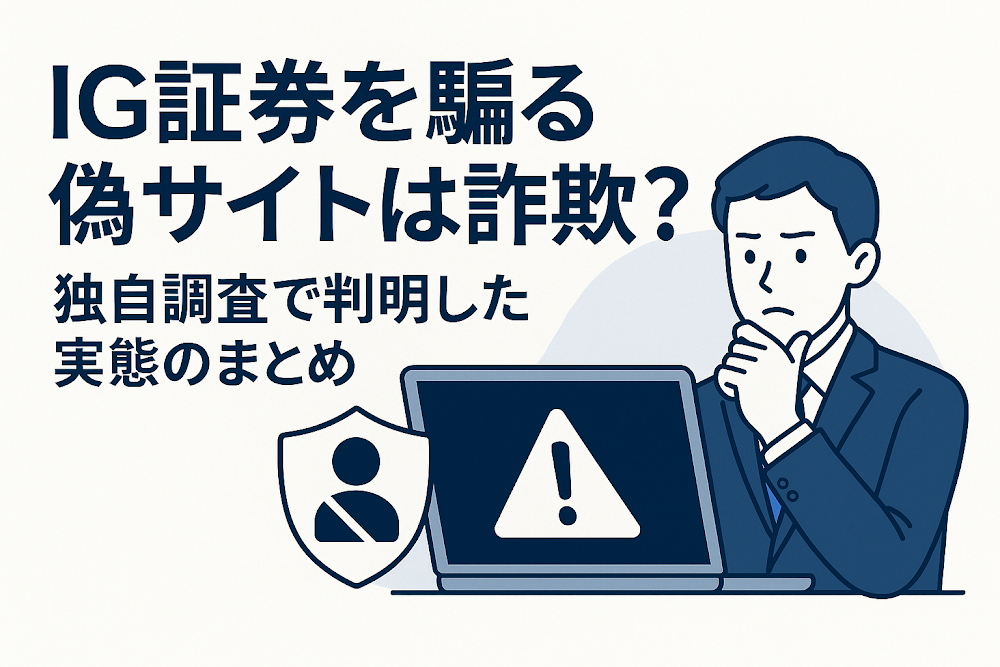 IG証券を騙る偽サイトは詐欺？独自調査で判明した実態のまとめ