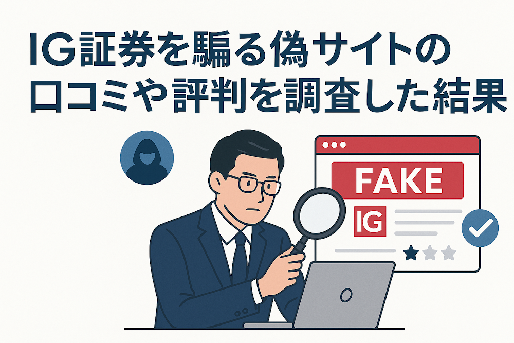 IG証券を騙る偽サイトの口コミや評判を調査した結果
