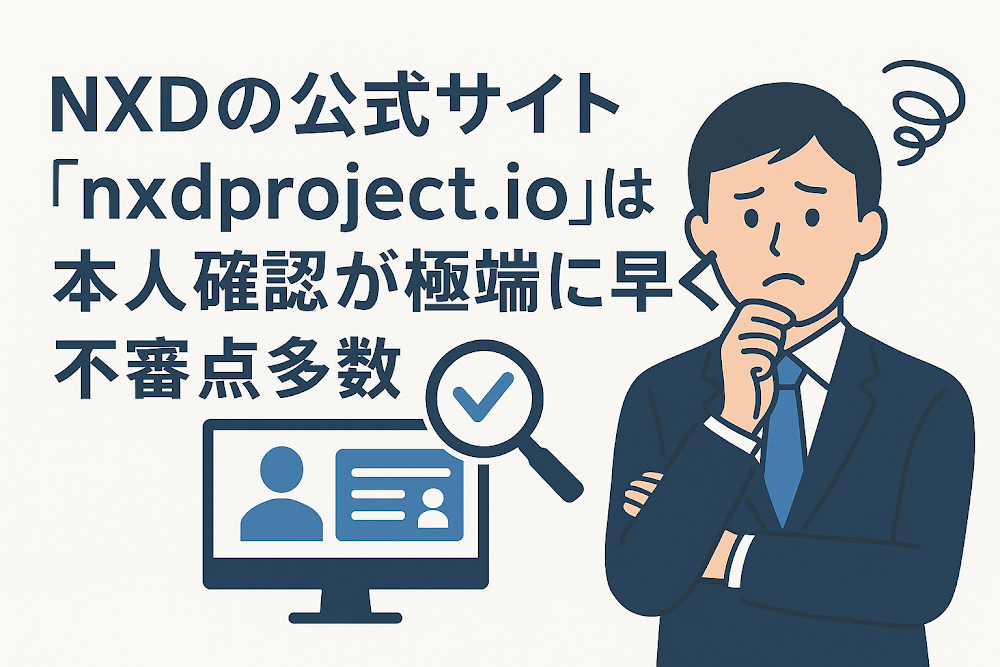 NXDの公式サイト「nxdproject.io」は本人確認が極端に早く不審点多数
