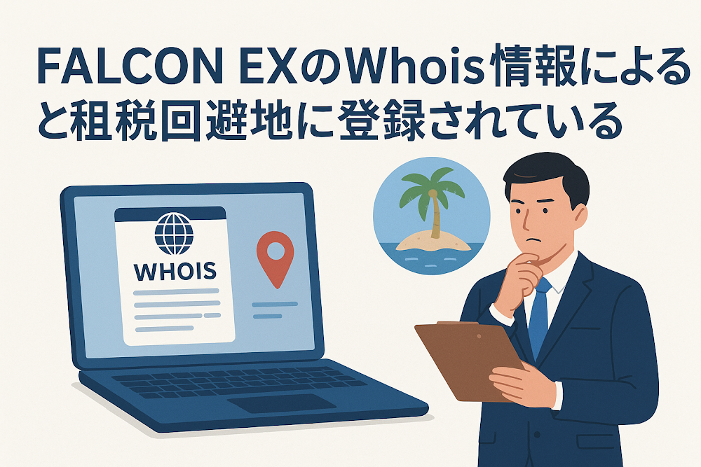 FALCON EX（falcon-sv20.com）のWhois情報によると租税回避地に登録されている