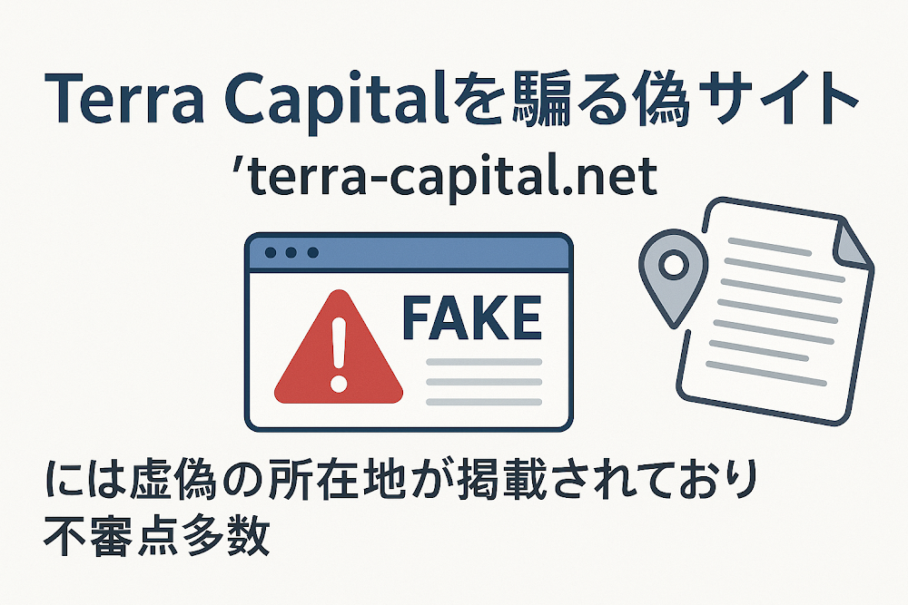 Terra Capitalを騙る偽サイト「terra-capital.net」には虚偽の所在地が掲載されており不審点多数