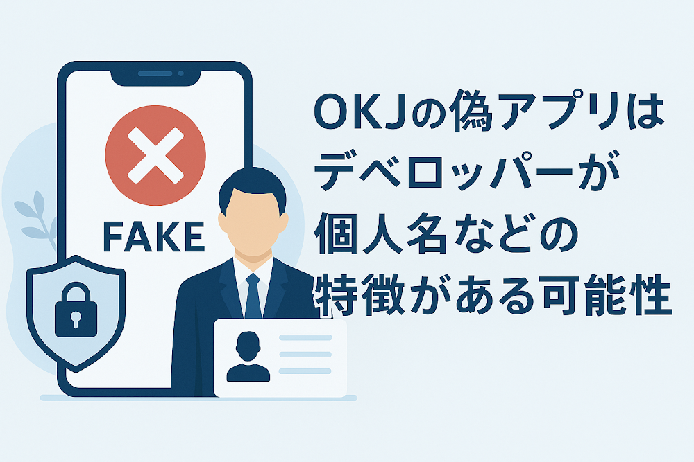 OKJの偽アプリはデベロッパーが個人名などの特徴がある可能性