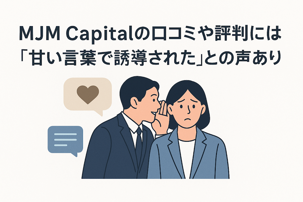 MJM Capitalの口コミや評判には「甘い言葉で誘導された」との声あり