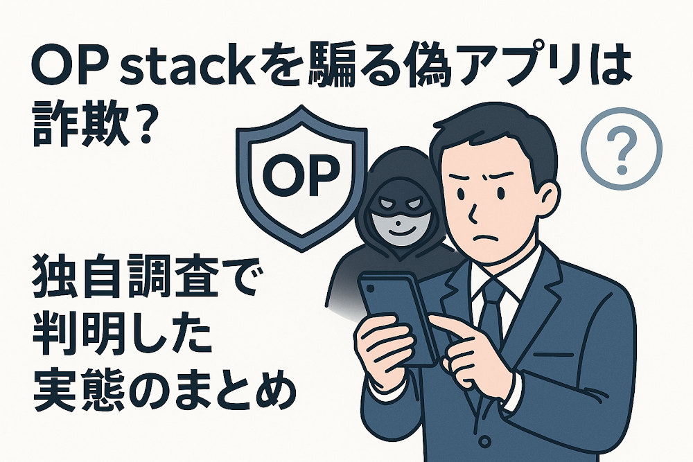 OP stackを騙る偽アプリは詐欺?独自調査で判明した実態のまとめ