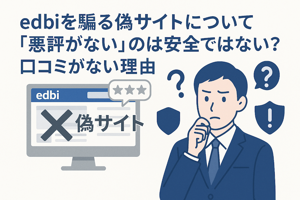 edbiを騙る偽サイトについて「悪評がない」のは安全ではない?口コミがない理由