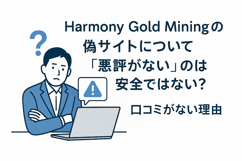Harmony Gold Miningの偽サイトについて「悪評がない」のは安全ではない?口コミがない理由