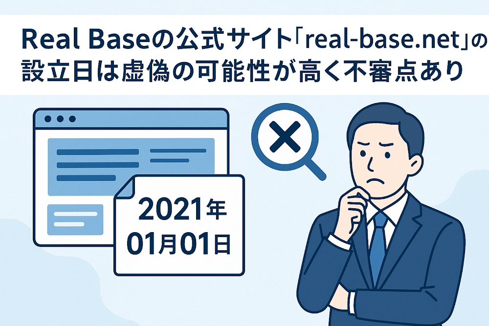 Real Baseの公式サイト「real-base.net」の設立日は虚偽の可能性が高く不審点あり