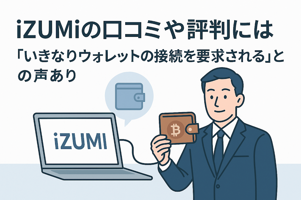 iZUMi(izumifek.com)の口コミや評判には「いきなりウォレットの接続を要求される」との声あり
