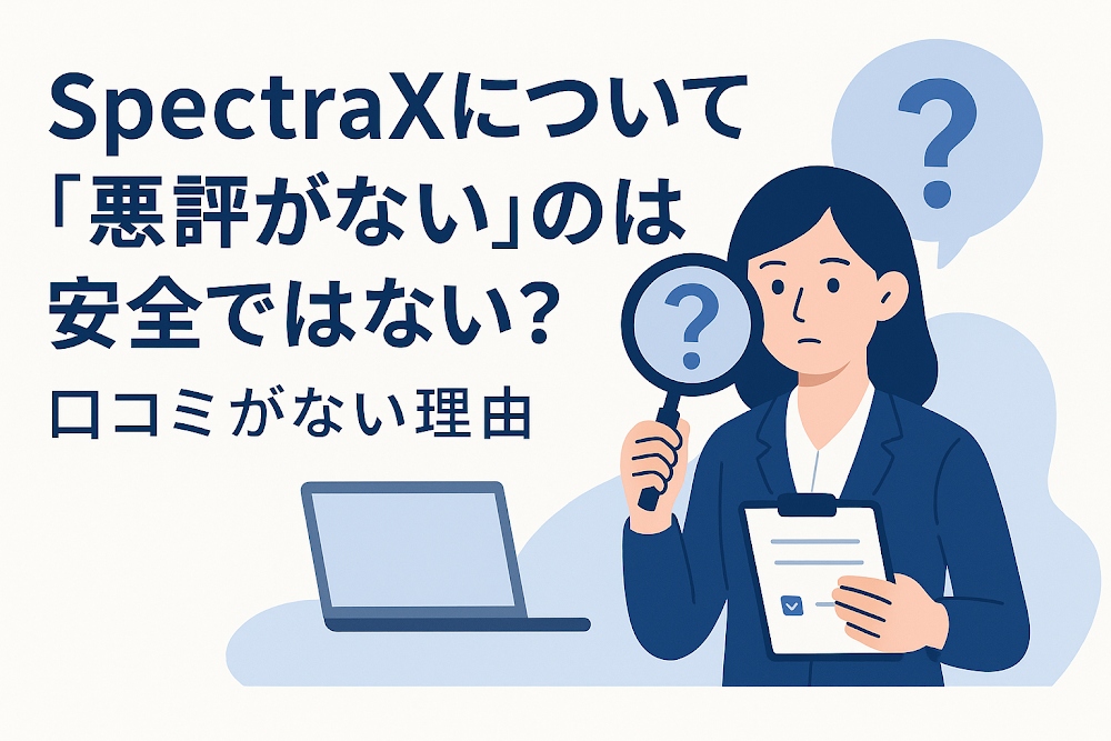 SpectraXについて「悪評がない」のは安全ではない?口コミがない理由