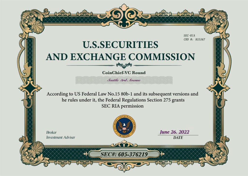 SEC(米国証券取引委員会)RIA許可証