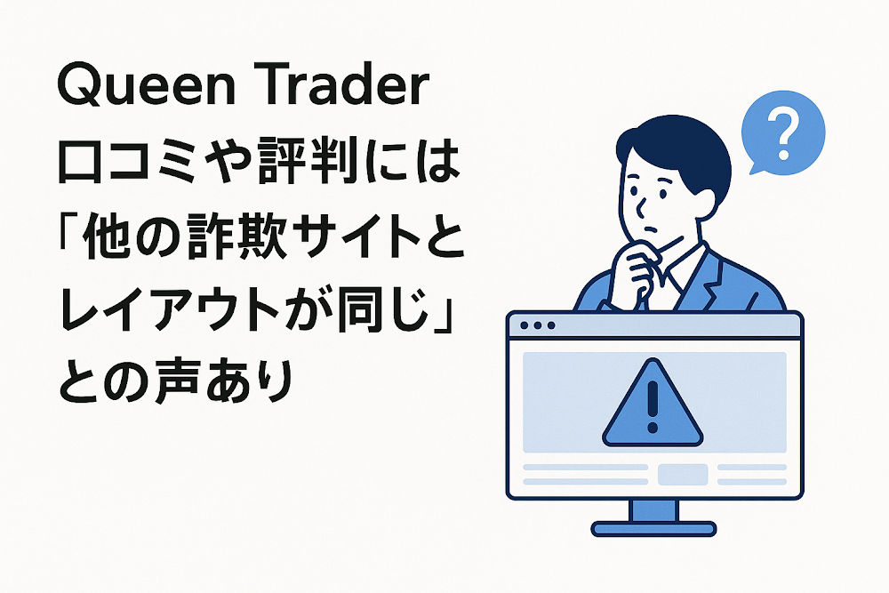 Queen Traderの口コミや評判には「他の詐欺サイトとレイアウトが同じ」との声あり