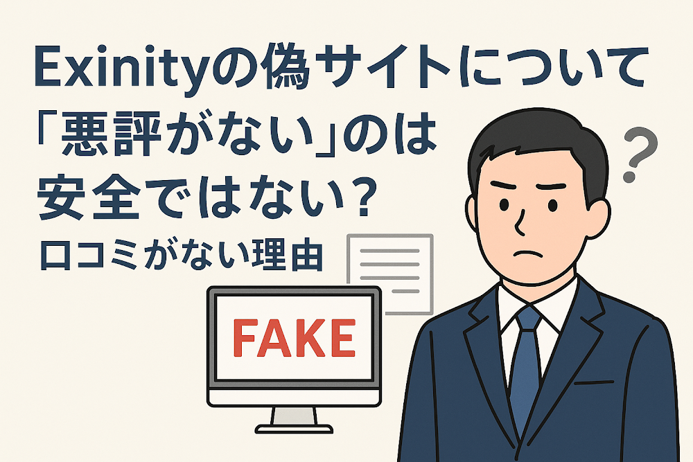 Exinityの偽サイトについて「悪評がない」のは安全ではない?口コミがない理由