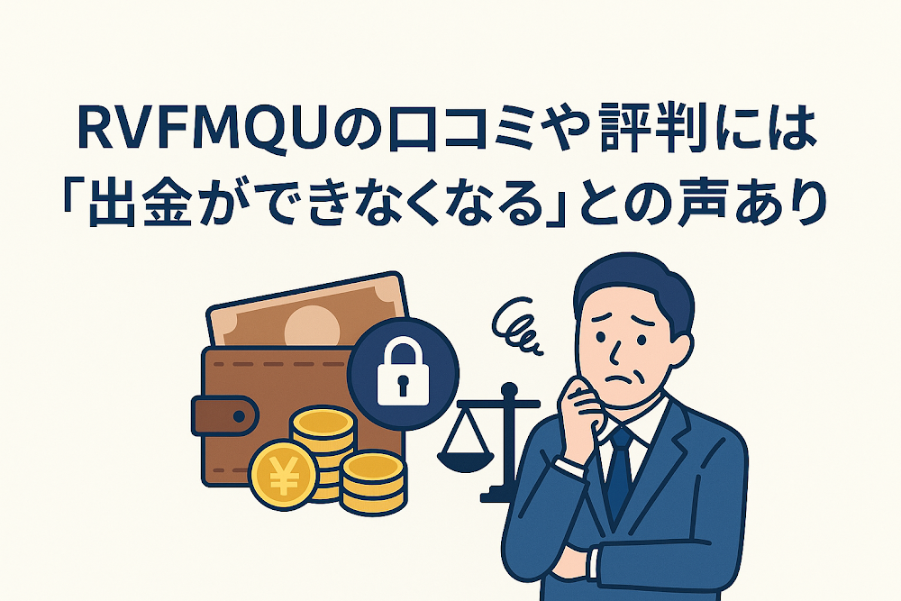 RVFMQUの口コミや評判には「出金ができなくなる」との声あり