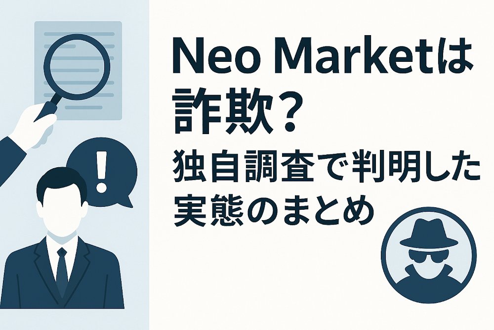 Neo Market(ネオマーケット)は詐欺?独自調査で判明した実態のまとめ
