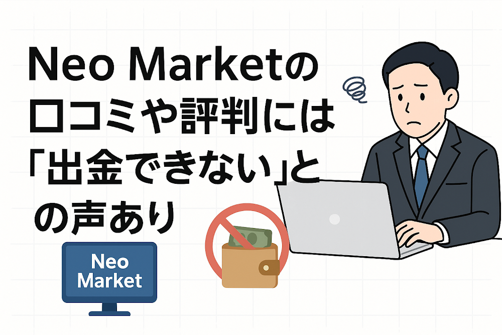 Neo Market(ネオマーケット)の口コミや評判には「出金できない」との声あり