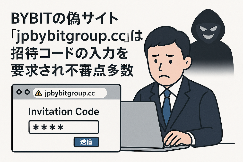 BYBITの偽サイト「jpbybitgroup.cc」は招待コードの入力を要求され不審点多数