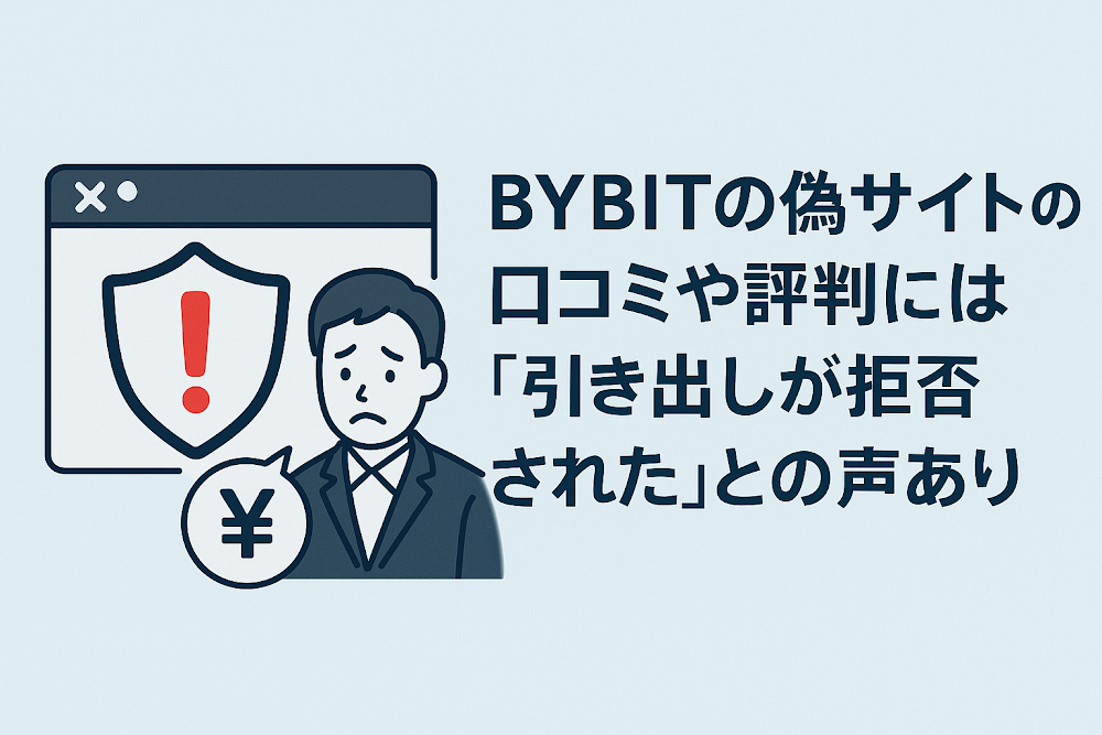 BYBITの偽サイトの口コミや評判には「引き出しが拒否された」との声あり