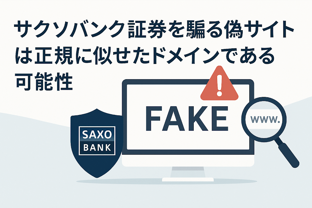 サクソバンク証券を騙る偽サイトは正規に似せたドメインである可能性