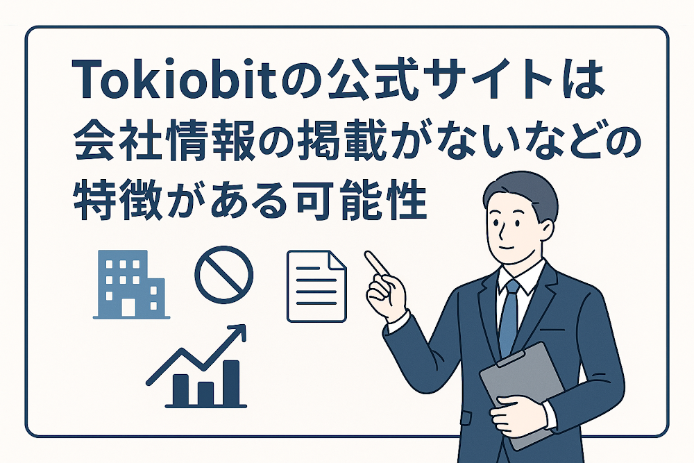 Tokiobit(トキオビット)の公式サイトは会社情報の掲載がないなどの特徴がある可能性