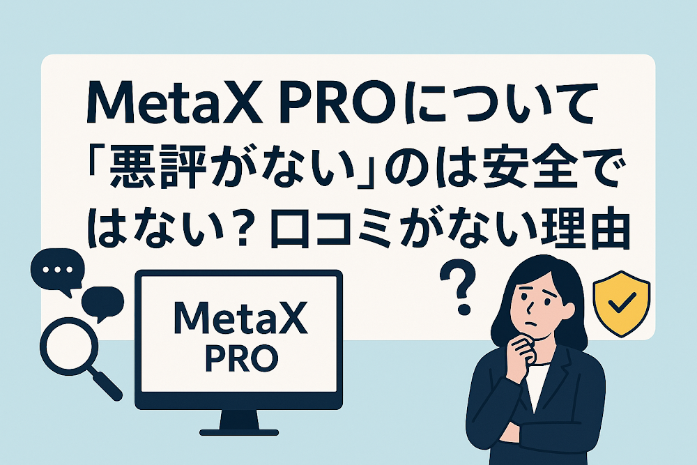 MetaX PROについて「悪評がない」のは安全ではない?口コミがない理由