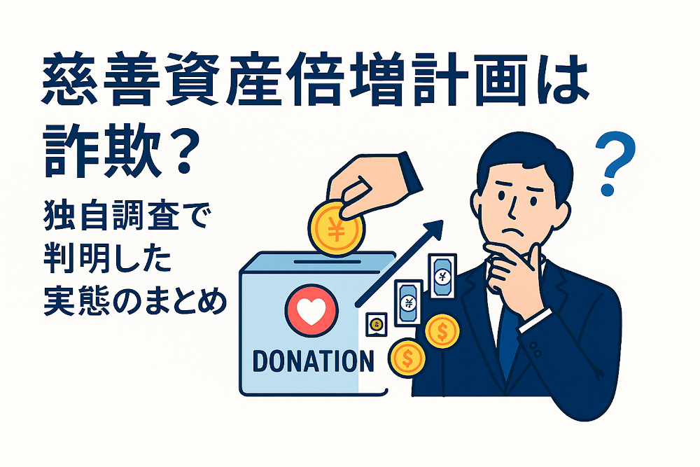 慈善資産倍増計画は詐欺?独自調査で判明した実態のまとめ