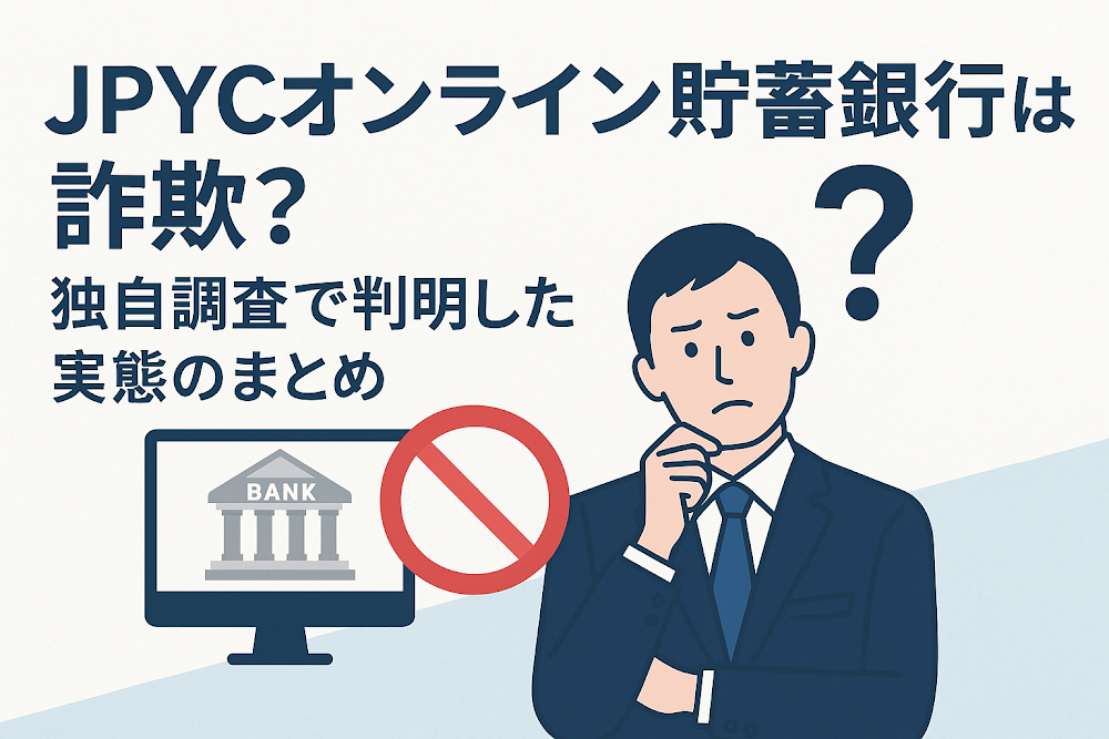 JPYCオンライン貯蓄銀行(jcsaving.com)は詐欺?独自調査で判明した実態のまとめ