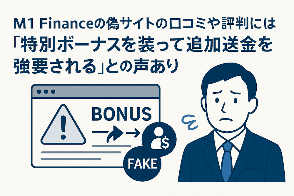 M1 Financeの偽サイトの口コミや評判には「特別ボーナスを装って追加送金を強要される」との声あり