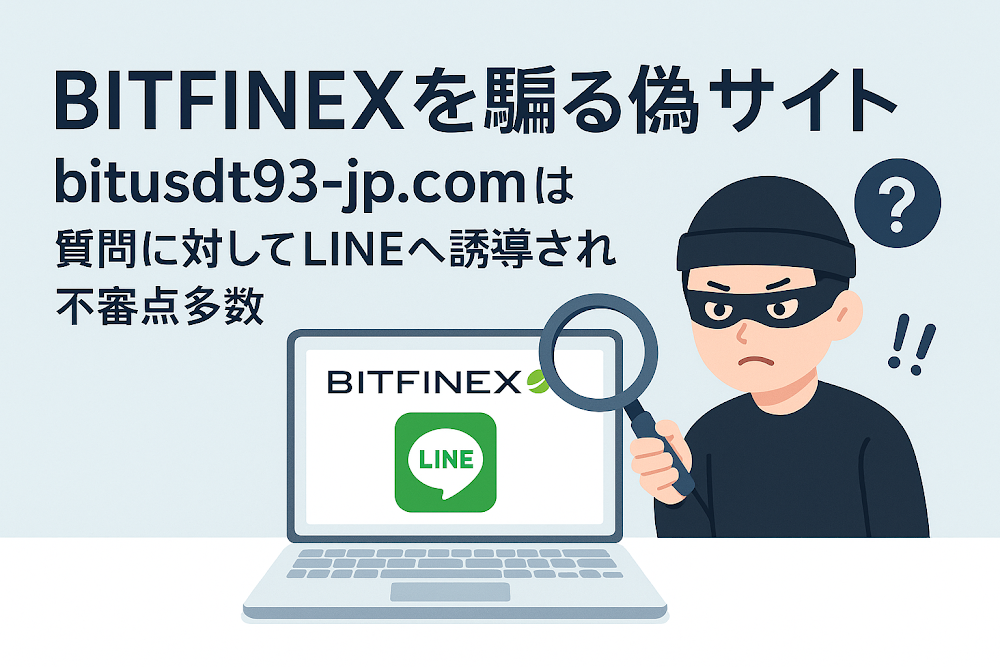 BITFINEXを騙る偽サイト「bitusdt93-jp.com」は質問に対してLINEへ誘導され不審点多数