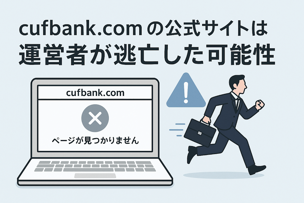 cufbank.comの公式サイトは運営者が逃亡した可能性