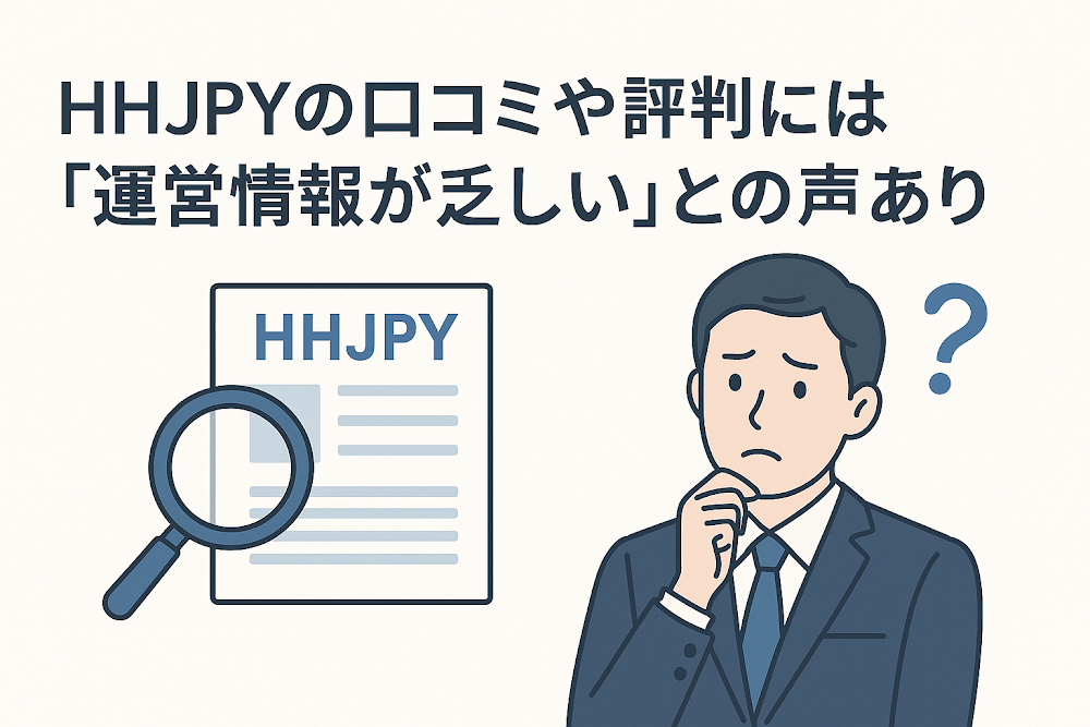 HHJPYの口コミや評判には「運営情報が乏しい」との声あり