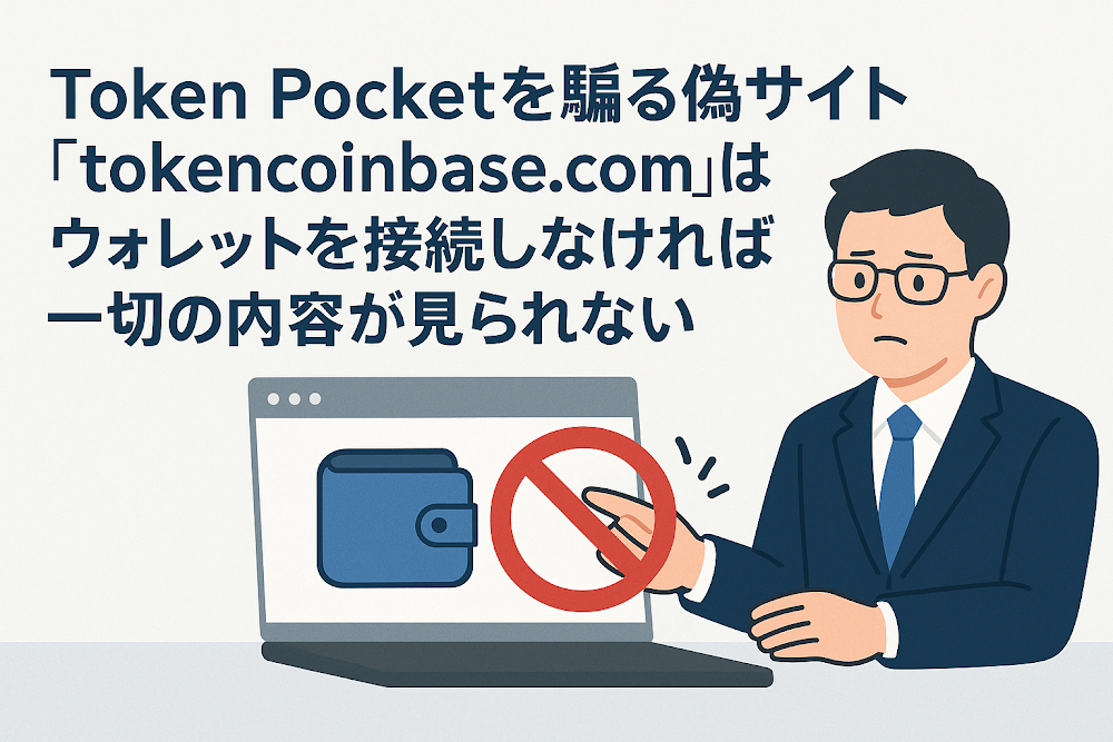 Token Pocketを騙る偽サイト「tokencoinbase.com」はウォレットを接続しなければ一切の内容が見られない