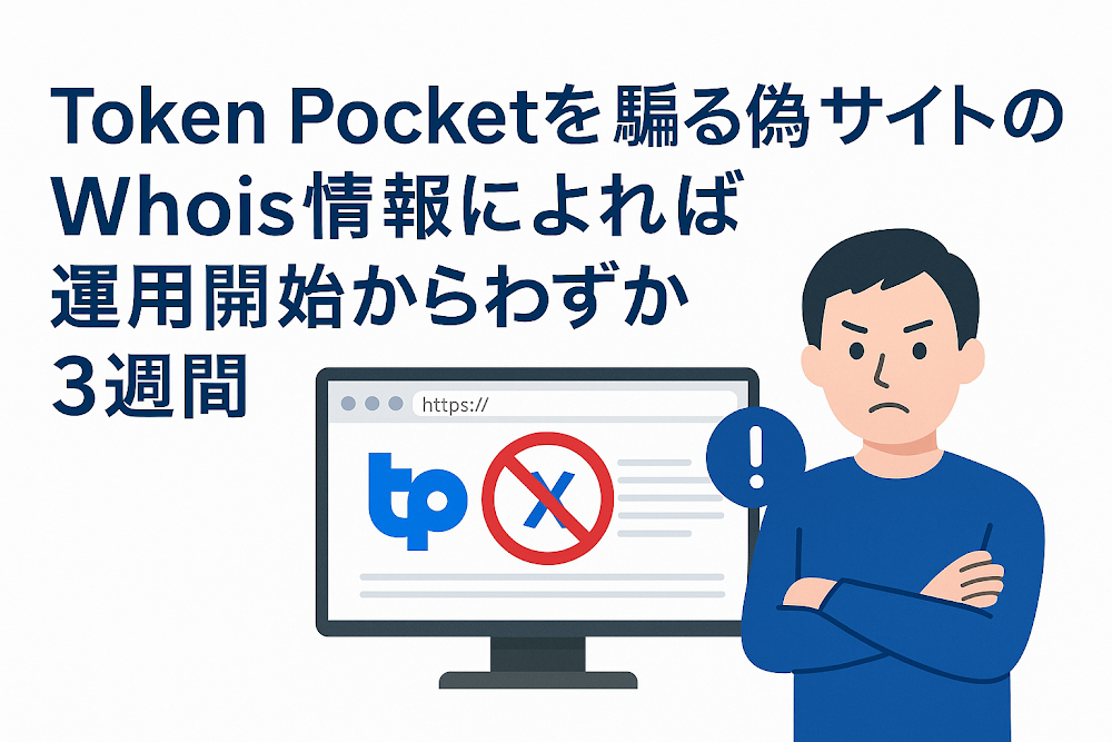Token Pocketを騙る偽サイトのWhois情報によれば運用開始からわずか3週間