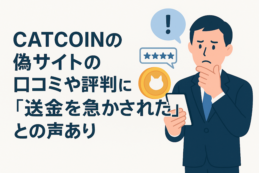 CATCOINの偽サイトの口コミや評判には「送金を急かされた」との声あり