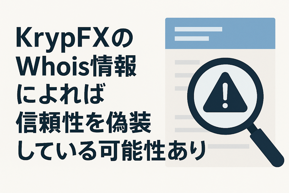 KrypFXのWhois情報によれば信頼性を偽装している可能性あり
