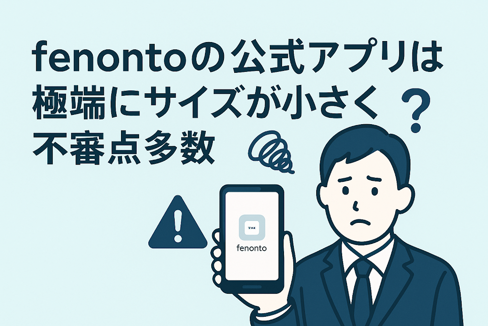 fenontoの公式アプリは極端にサイズが小さく不審点多数