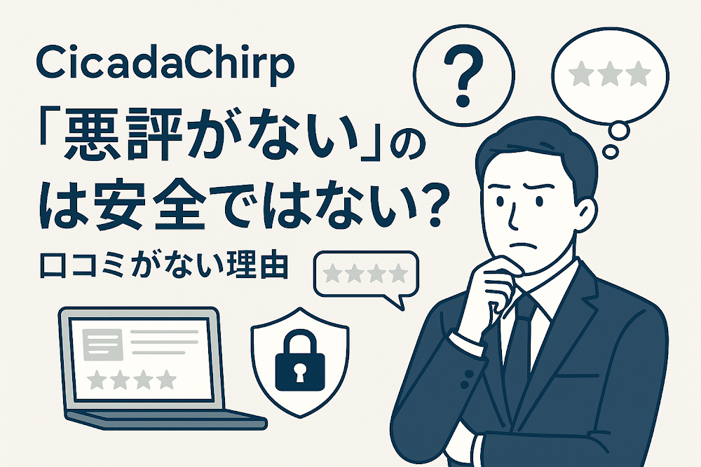 cicadachirpについて「悪評がない」のは安全ではない?口コミがない理由