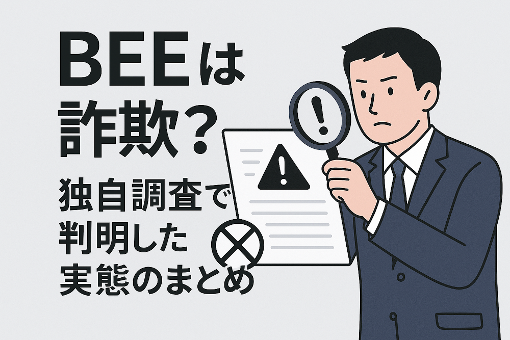 BEEは詐欺?独自調査で判明した実態のまとめ