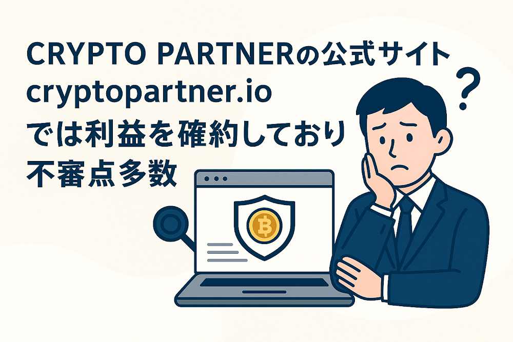 CRYPTO PARTNERの公式サイト「cryptopartner.io」では利益を確約しており不審点多数